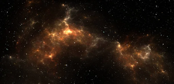 太陽系外星雲と星の空間背景 3Dイラスト ストック写真