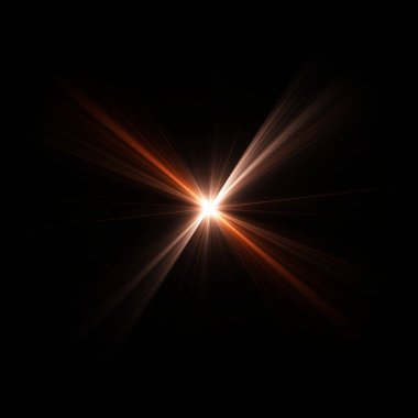 VFX Glow lighting effect star burst, flash energy ray. Creative design template, 3D illustration