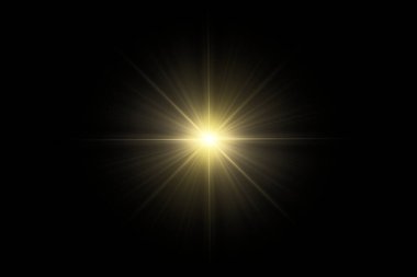 VFX Glow lighting effect star burst, flash energy ray. Creative design template, 3D illustration