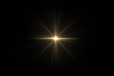 VFX Glow lighting effect star burst, flash energy ray. Creative design template, 3D illustration