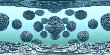 360 derece soyut arkaplan, eş dikdörtgen projeksiyon, çevre haritası. HDRI küresel panorama. 3d illüstrasyon