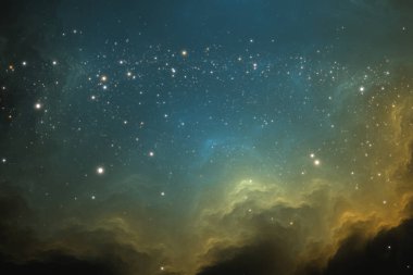 Space background with extrasolar nebula and stars, 3D illustration