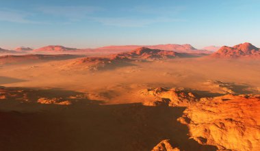 Exoplanor veya Extrasolar kırmızı gezegen, 3D illüstrasyon