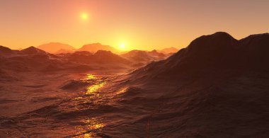 Katı lav ile kaplanmış Güneş dışı lav gezegeni. Yüksek volkanik aktivite. 3d oluşturma