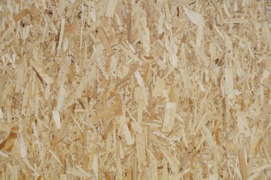Oriented strand board detail - panel made of compressed layers of adhesives and wood strands