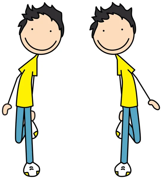 Cartoon Vektor Illustration Eines Jungen Beim Turnen Rückenkreuzkriechen — Stockvektor