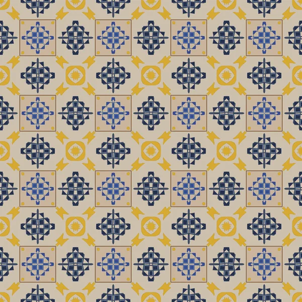 Nahtlos Illustriertes Muster Aus Abstrakten Elementen Beige Gelb Braun Und — Stockvektor
