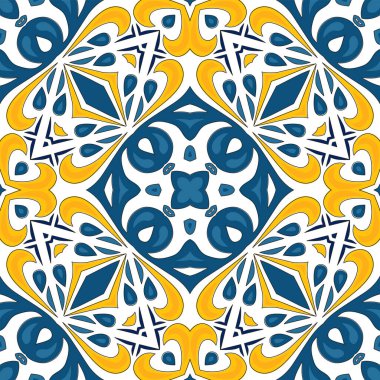 Portekiz fayansları gibi geleneksel tarzda kusursuz desenli çizimler.
