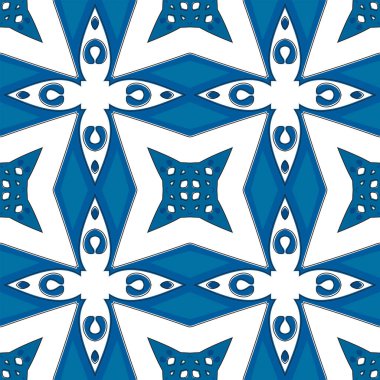 Portekiz fayansları gibi geleneksel tarzda kusursuz desenli çizimler.