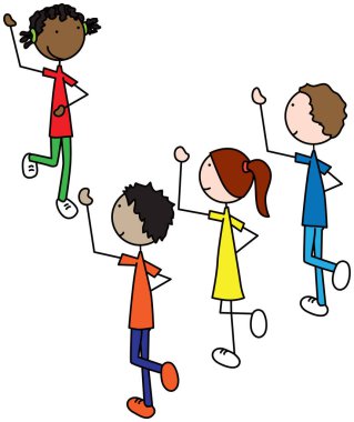 Simon 'ı oynayan bir çocuğun çizgi film çizimi diyor ki: