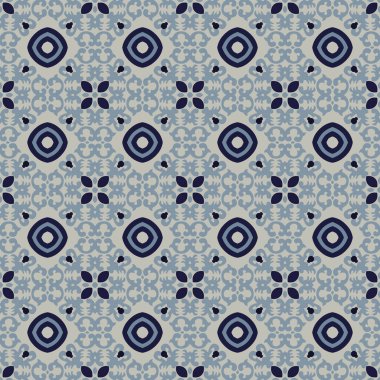 Soyut elementlerin ligt grisi ve mavi tonlarındaki kusursuz desenleri.