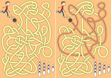 Çözümü olan çocuklar için bowling labirenti