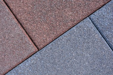 Kırmızı ve mavi kauçuk yer döşemesi detayları