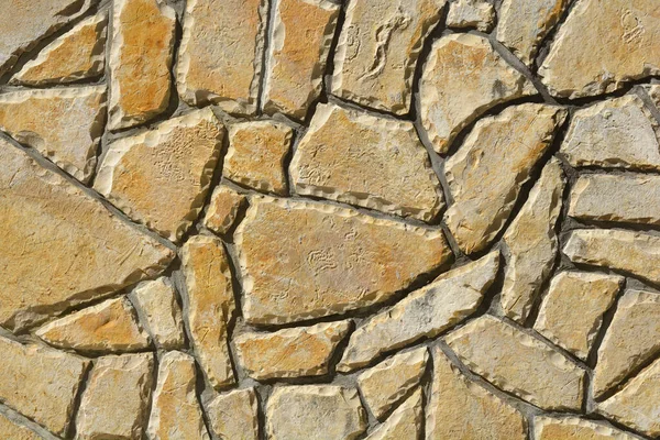 Detail of a stone wall on a sunny day