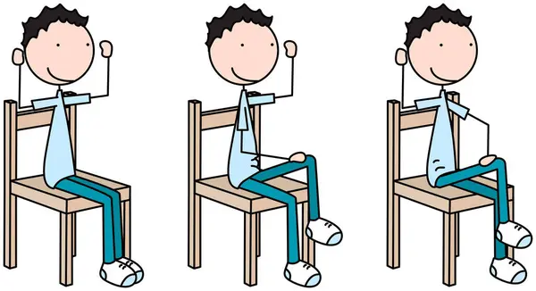 Cartoon Vektorová Ilustrace Chlapeckého Cvičení Sedící Cross Crawls — Stockový vektor