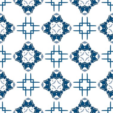 Portekiz fayansları gibi geleneksel tarzda kusursuz desenli çizimler.