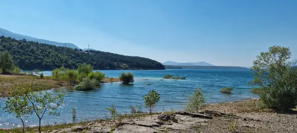 stock image View from the beach on the southern part of Lake Peruca