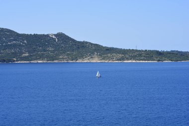 Hırvatistan 'ın Trsteno kentindeki Lopud adasının manzarası