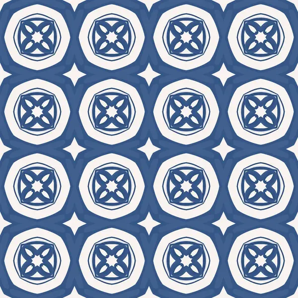 Bej ve mavi tonlarında soyut elementlerden yapılmış kusursuz resimli desen