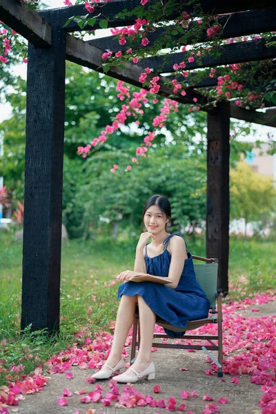 stock image Young girls read books in the garden