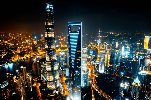 Modern Stad Sunrise Shanghais Skyline — Stockfoto