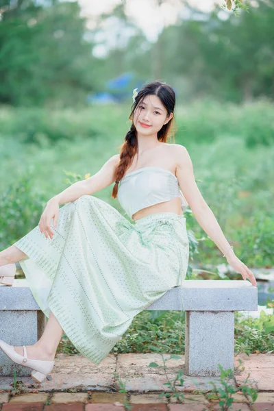 stock image fashion girl in the garden