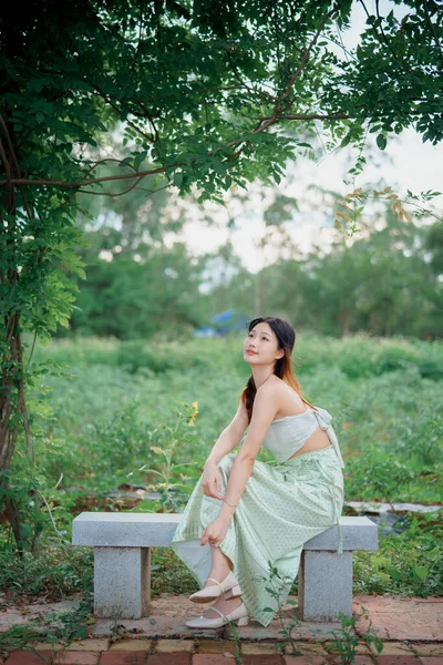 stock image fashion girl in the garden