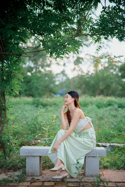 stock image fashion girl in the garden