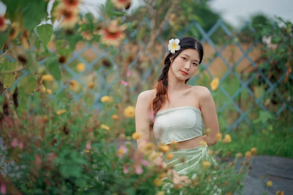 stock image fashion girl in the garden