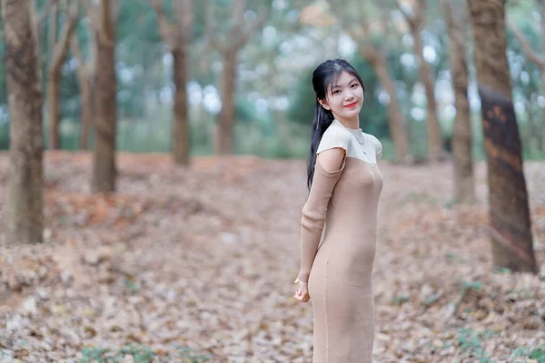 Portret Romantyczny Dziewczyny Lesie — Zdjęcie stockowe
