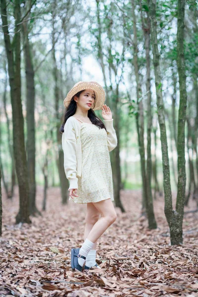 Erdőben Romantikus Lány Portréja — Stock Fotó