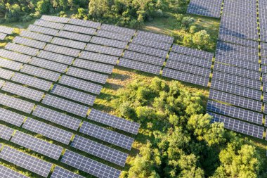 Bahçedeki güneş panelleri.