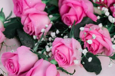 Buket pembe Gül çiçekçi dükkanı