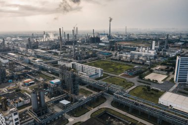 Petrokimya tesisi endüstriyel arka plan