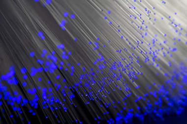 Optik fiber siyah bir arkaplanda izole edilir