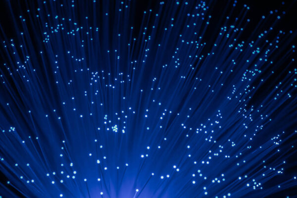 Optical fiber is isolated on a black background