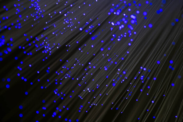 optical fiber is isolated on a black background