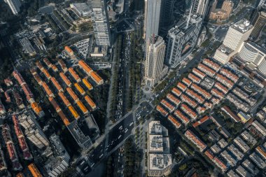 Şangay, Çin 'deki şehrin havadan görünüşü.