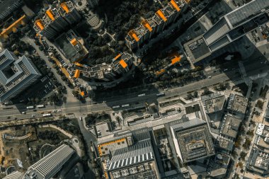 Şehrin havadan görünüşü Şangay 'da.