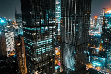 Şehrin havadan görünüşü Şangay 'da.