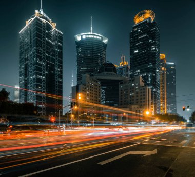 Şangay, Çin 'deki şehir trafiği.