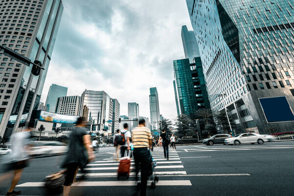 Pedestrians on a zebra crossing