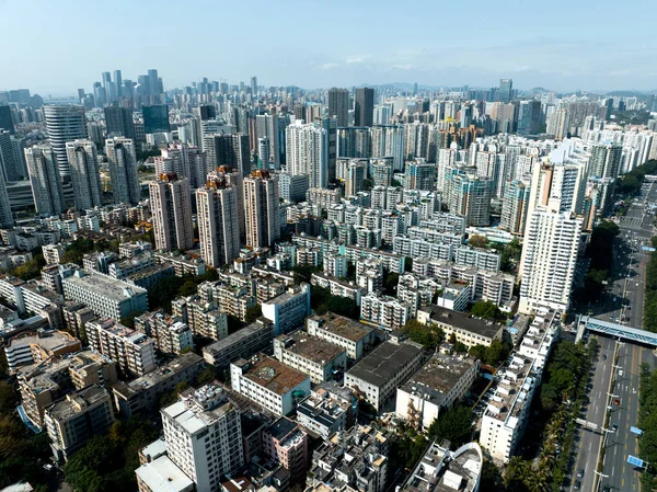 Luchtfotografie Van Shenzhen Stad — Stockfoto