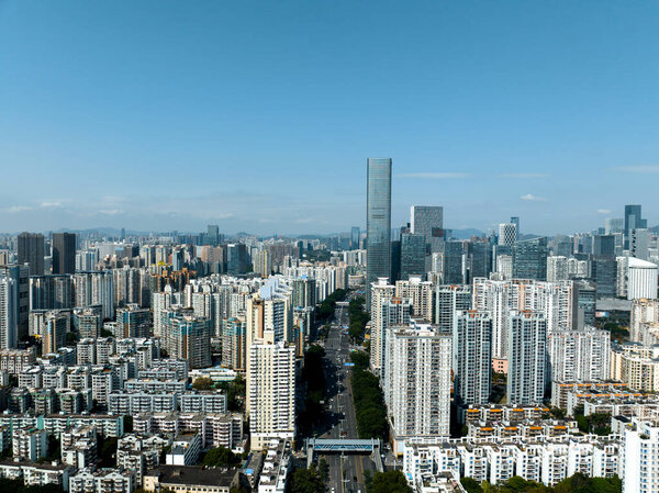 Aerial photography of shenzhen city