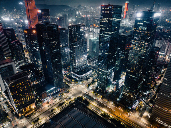 Aerial photography of shenzhen city