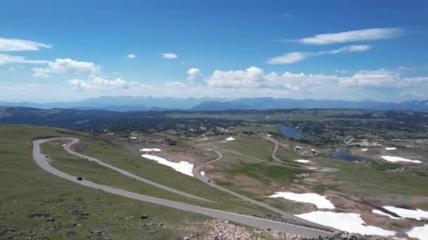 One Popular Fascinating Areas Yellowstone National Park Beartooth Highway Winding — Stock Video