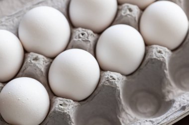 Carton of White Chicken Eggs.