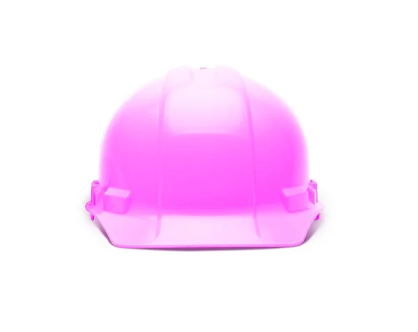 Růžová Bezpečnost Konstrukce Hard Hat Izolované Bílém Pozadí — Stock fotografie