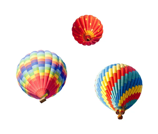 Set Van Hete Lucht Ballonnen Geïsoleerd Van Een Witte Achtergrond — Stockfoto