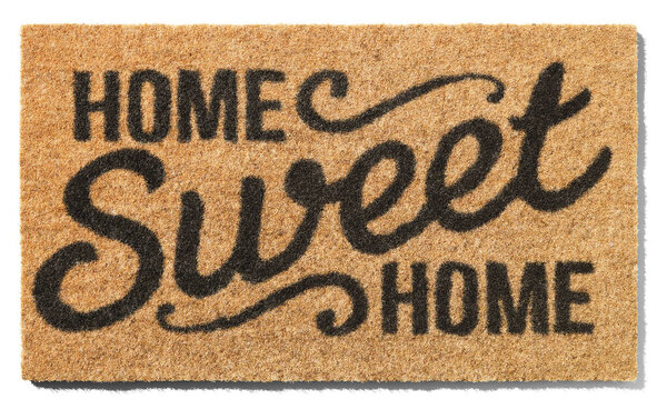 Home Sweet Home doormat isolated on a white background.